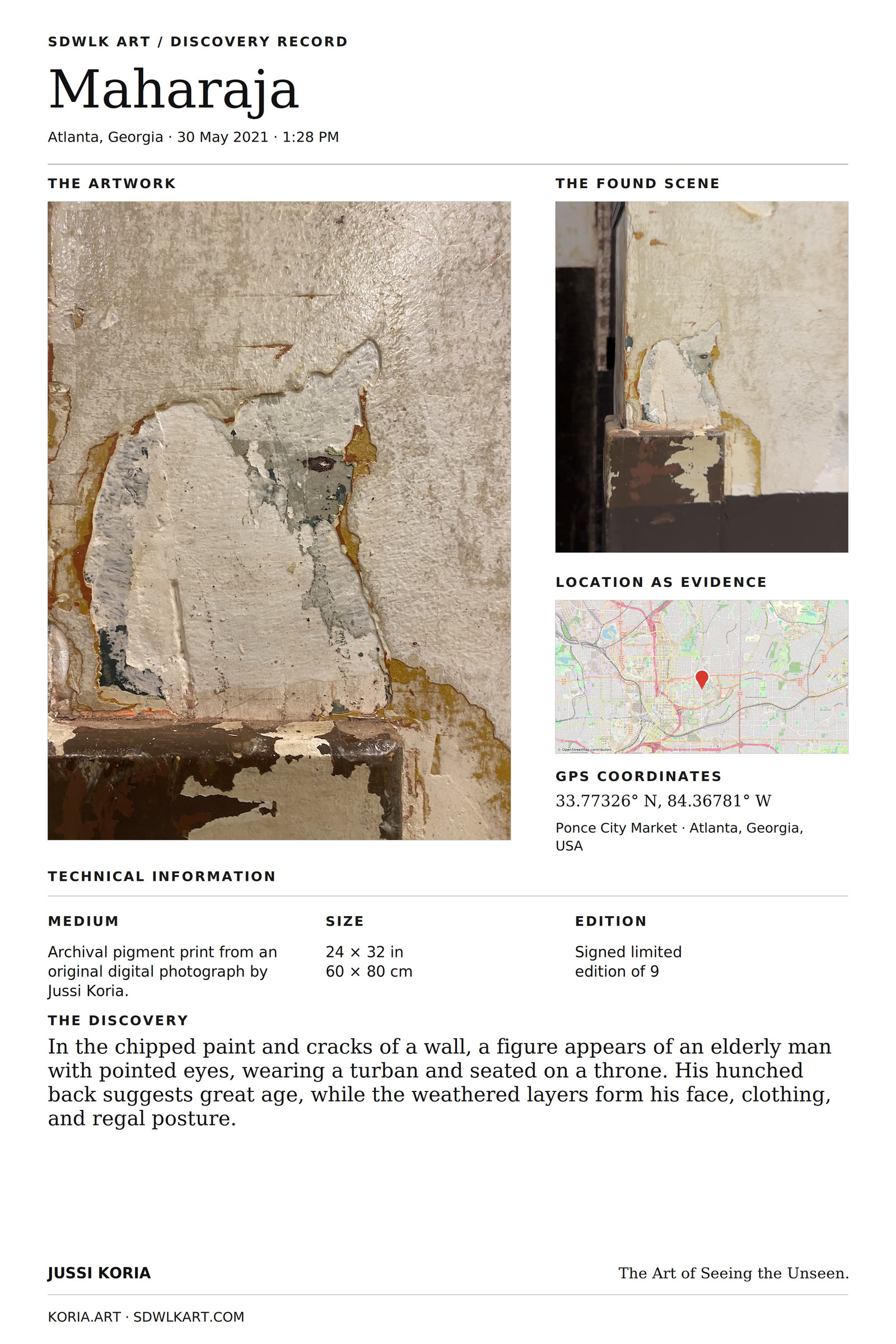 Maharaja discovery record and location map