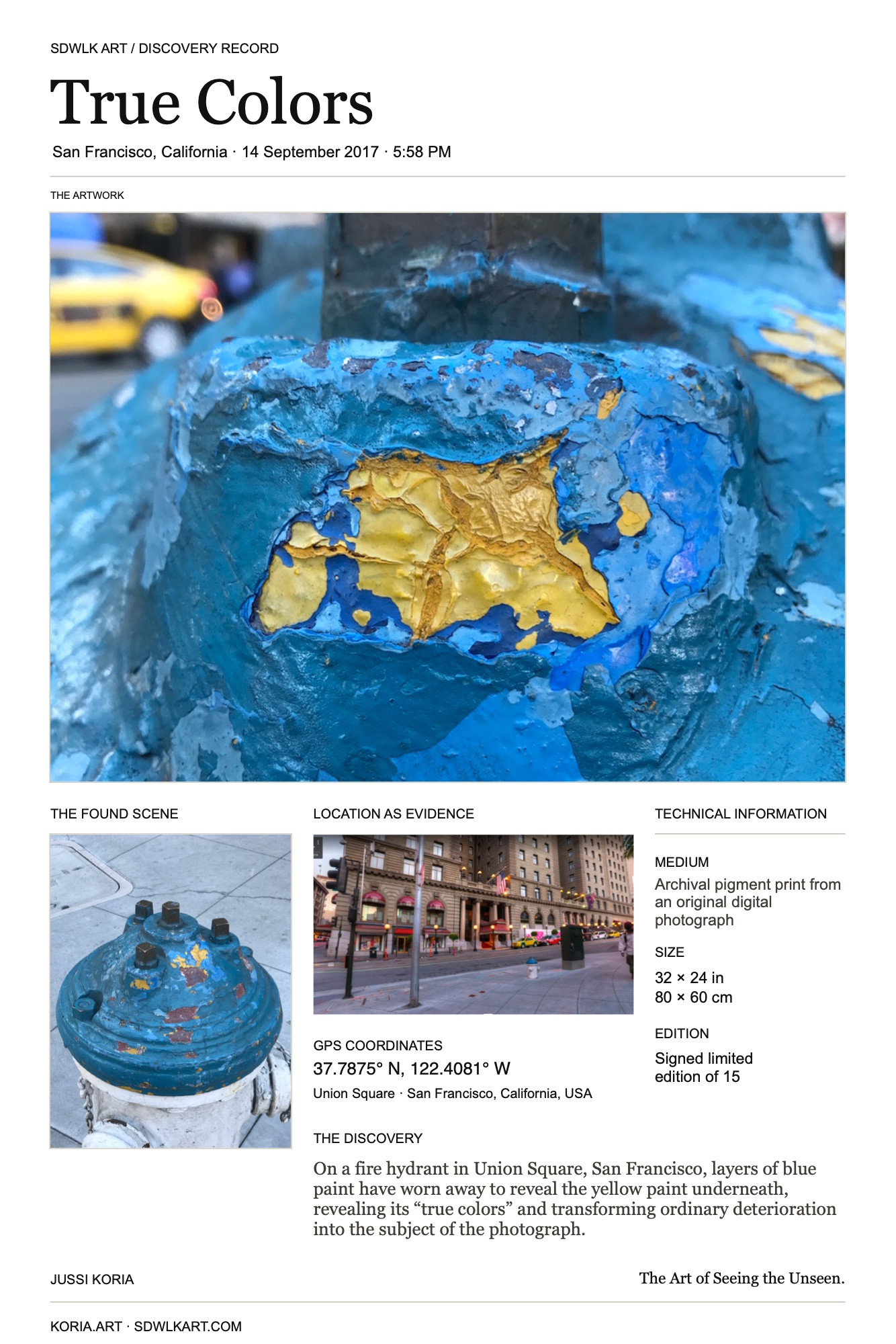 True Colors discovery record and location map