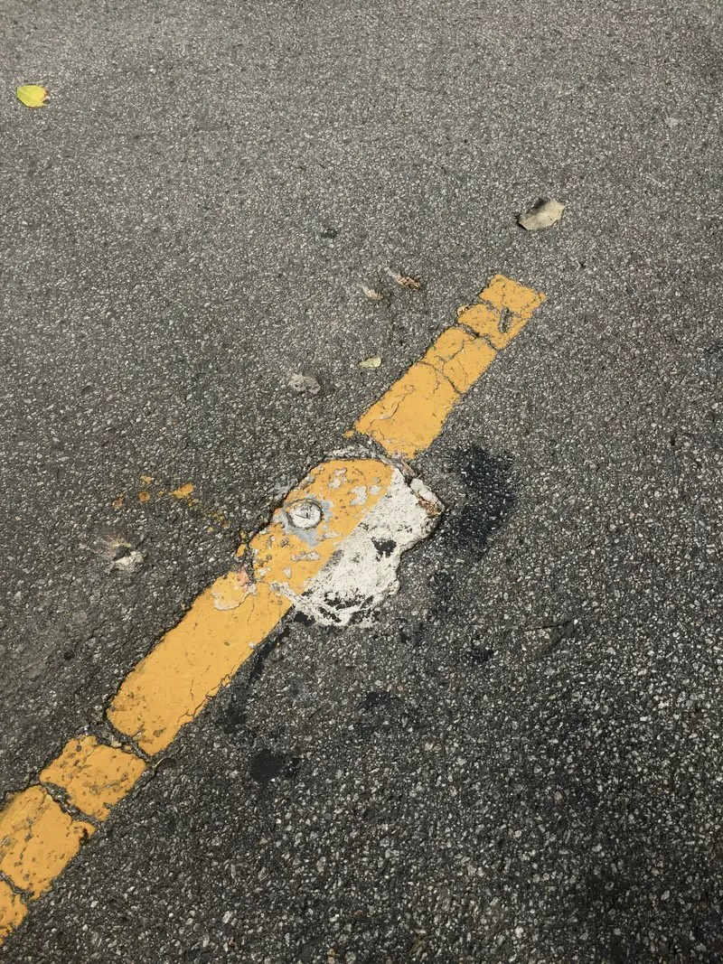 The road marking where 1:55 was discovered