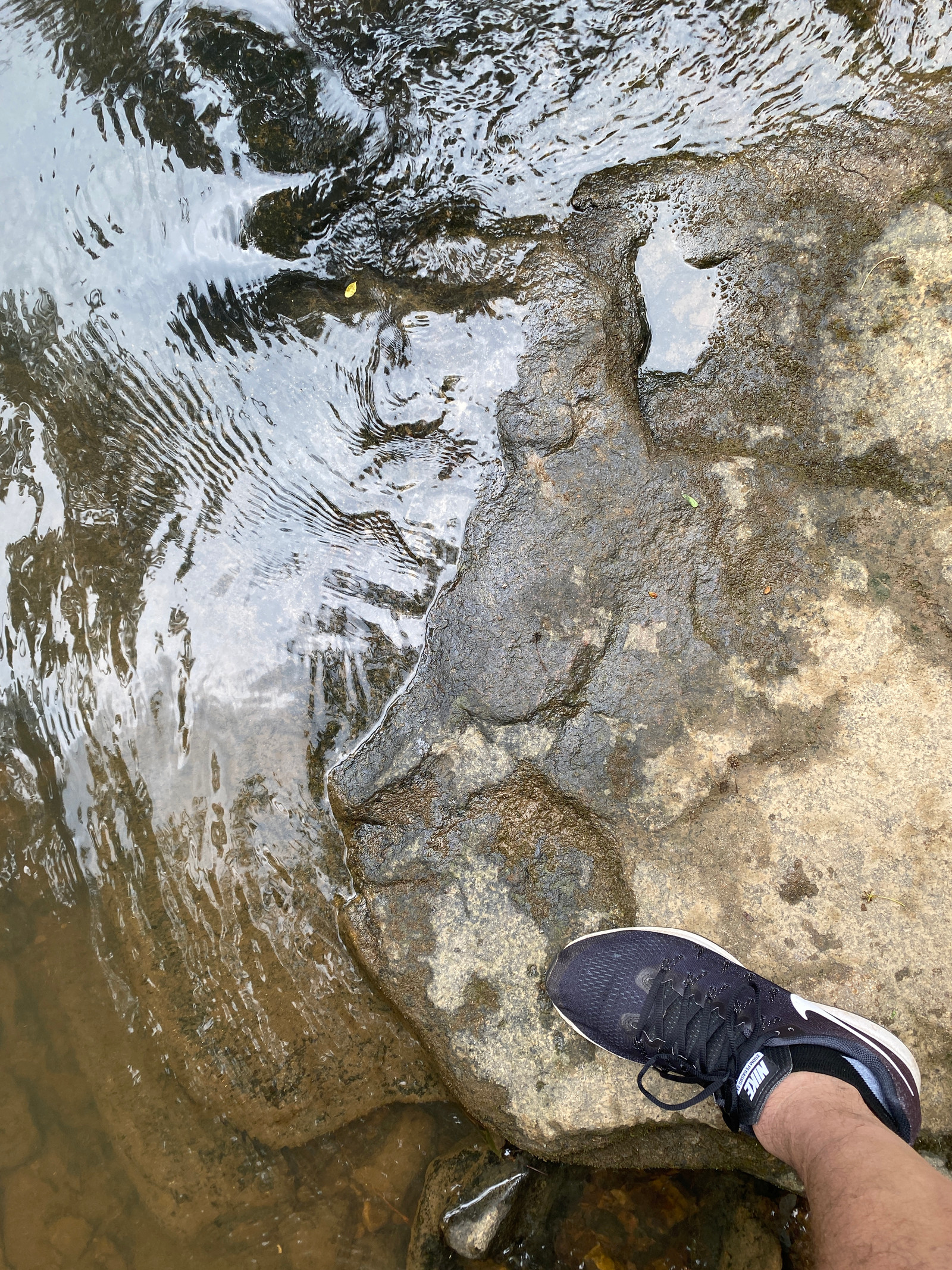 The streamside rock formation where Xochipilli was discovered